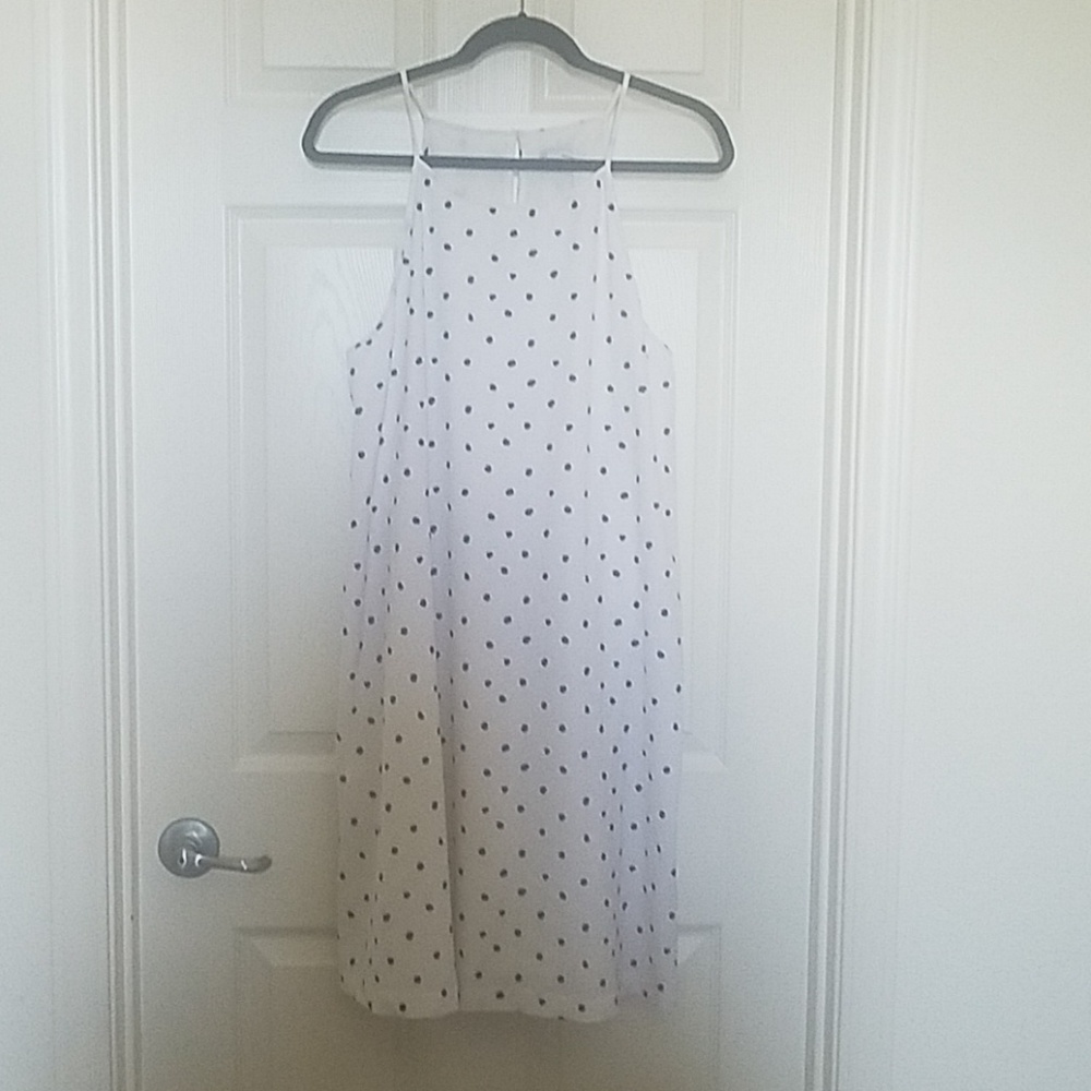 NY & Co White and Black Halter Dress